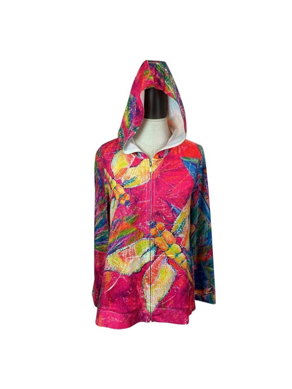 Leoma Lovegrove Dragonfly Hoodie Full Zip Jacket Womens Medium Multicolor
